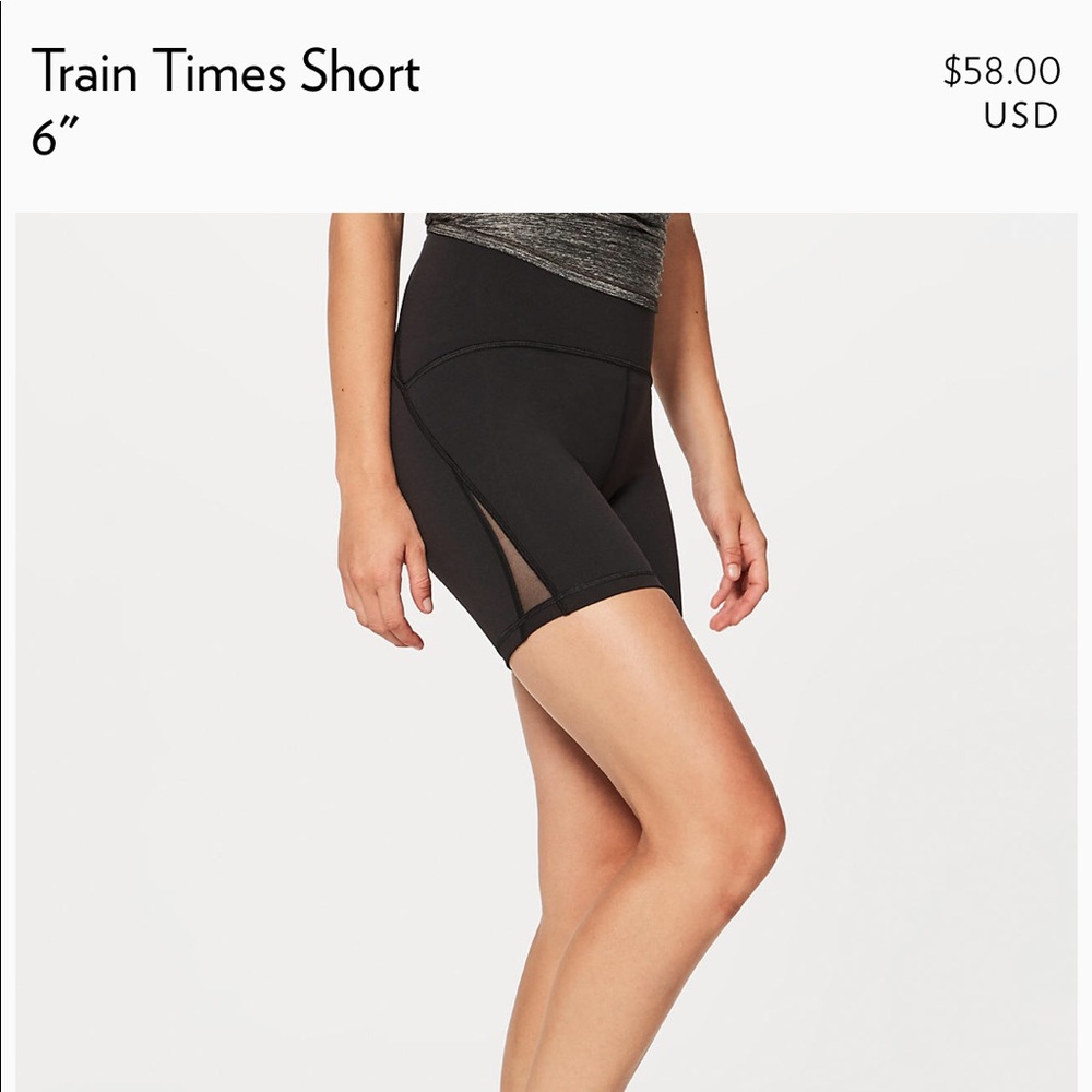 Lululemon train time shorts size 4 - worn once